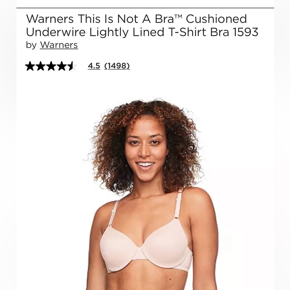 Warners This is Not a Bra Cushioned Underwire Lightly Lined T-shirt Bra